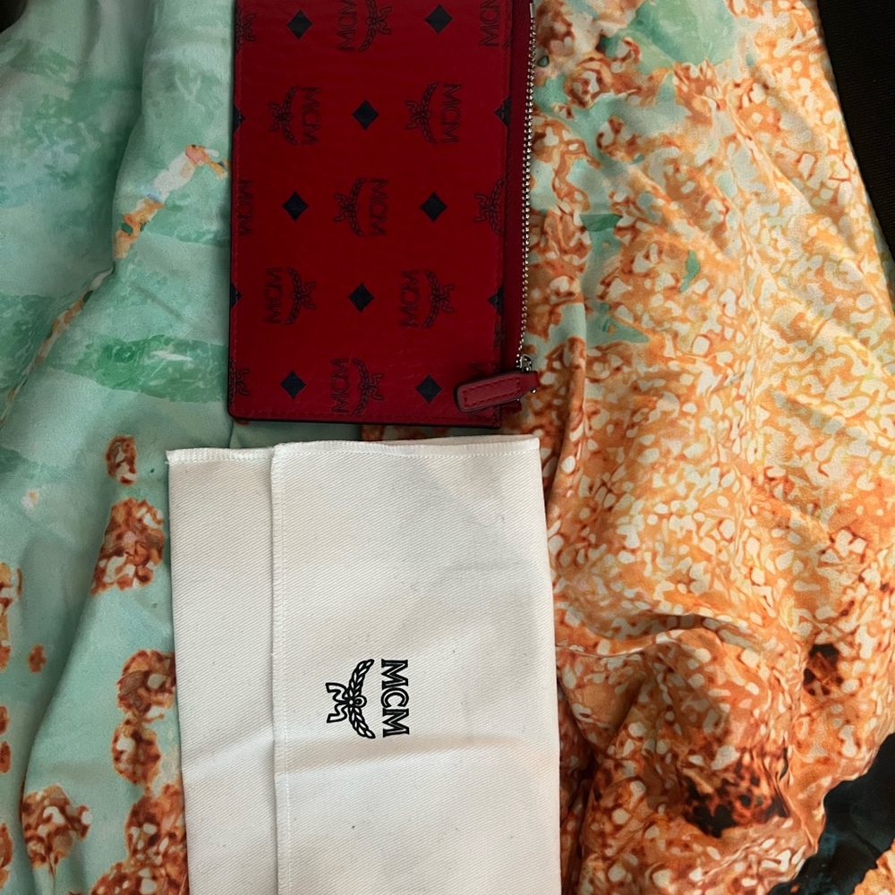 MCM Red Key & Card Holder